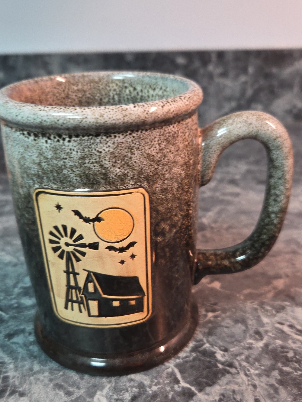 Speckled Ceramic Coffee Mug in Brown and Cream - Unbranded